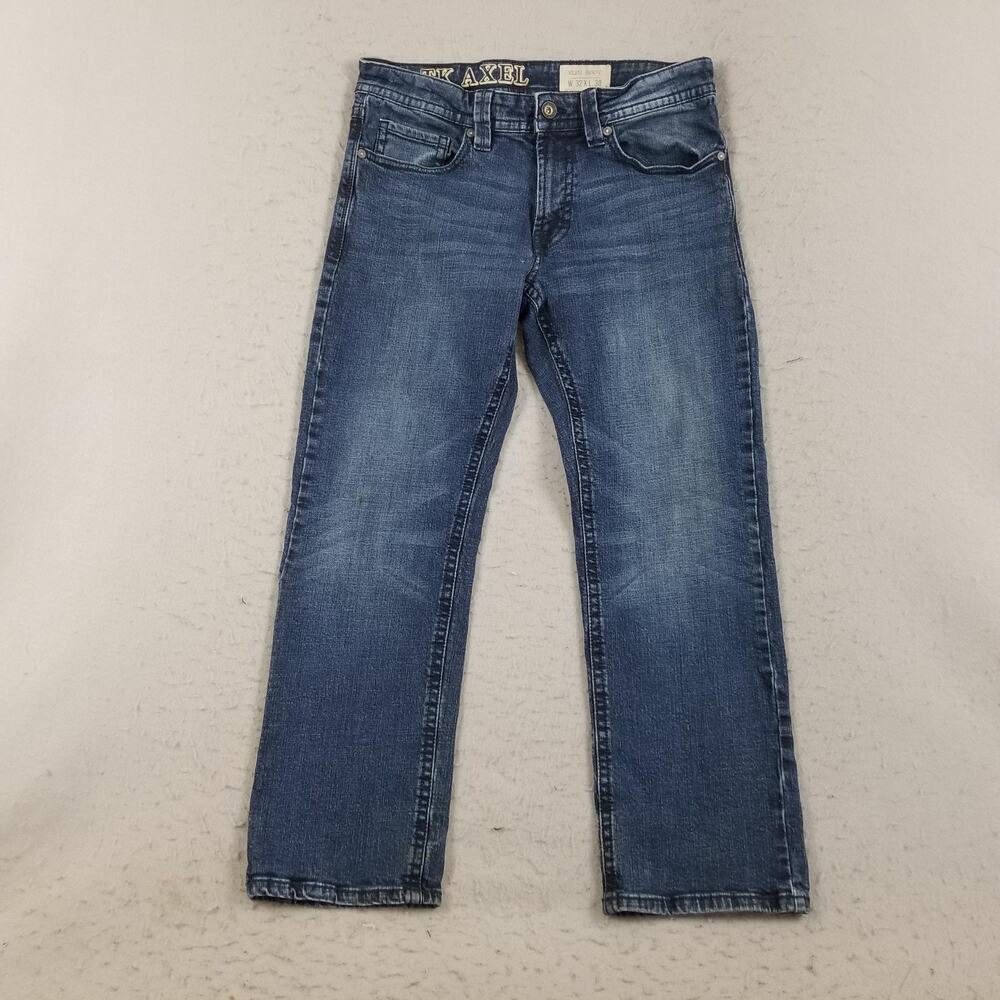 TK Axel Jeans Mens 32x30 Blue Denim Slim Boot‎ Cut Stretch X Pocket Faded